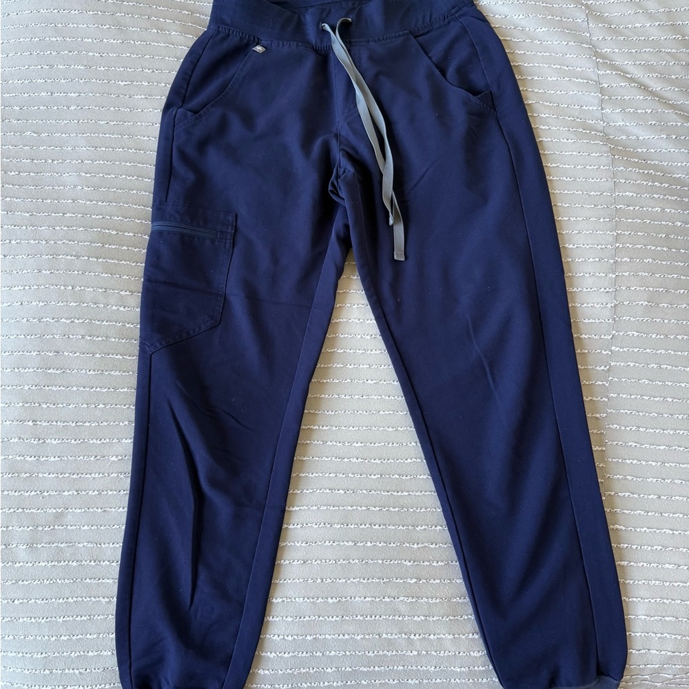 Navy Jogger Pants with Drawstring